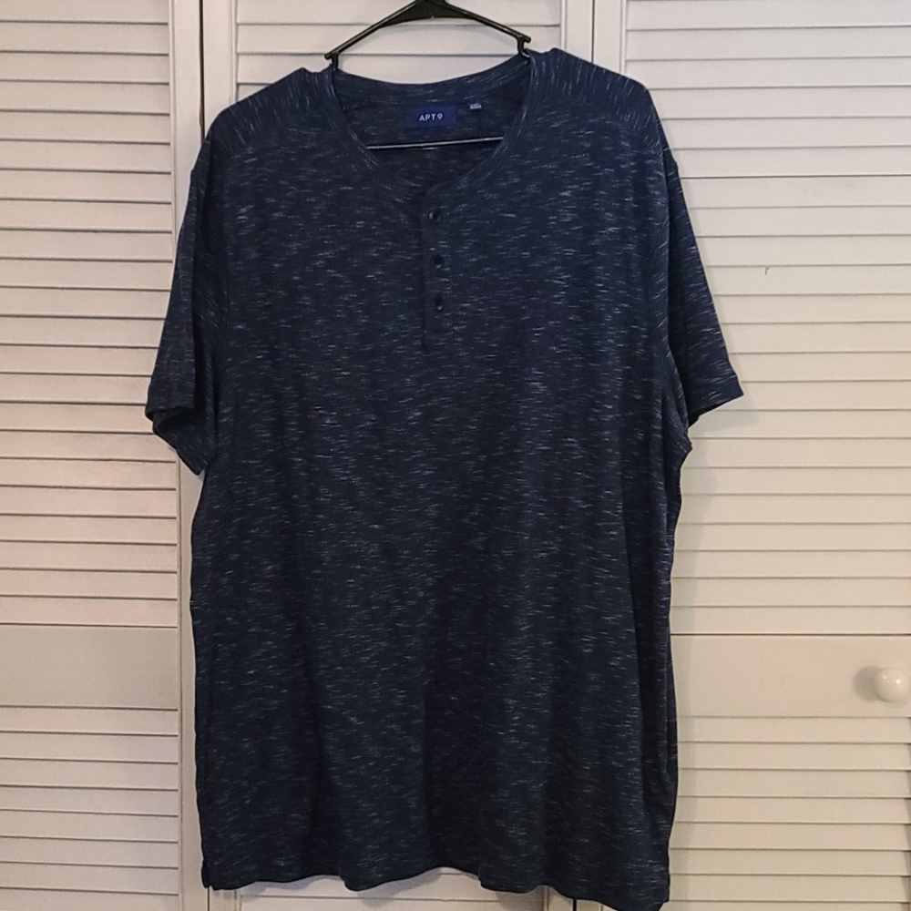Apt 9 XXL Men's Navy Blue Short Sleeve Shirt